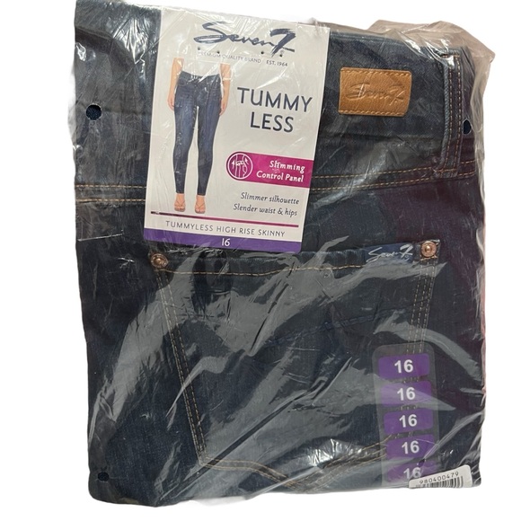 Seven7 Tummyless High Rise Skinny Jeans Size 16 NWT - Picture 2 of 3